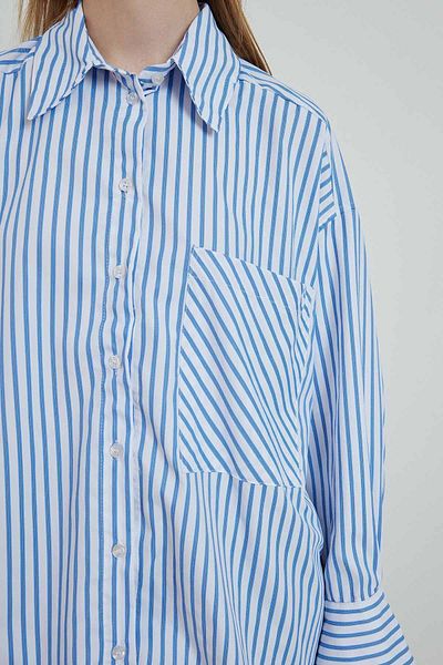 Hooopstore Ριγέ Oversize γαλάζιο πουκάμισο