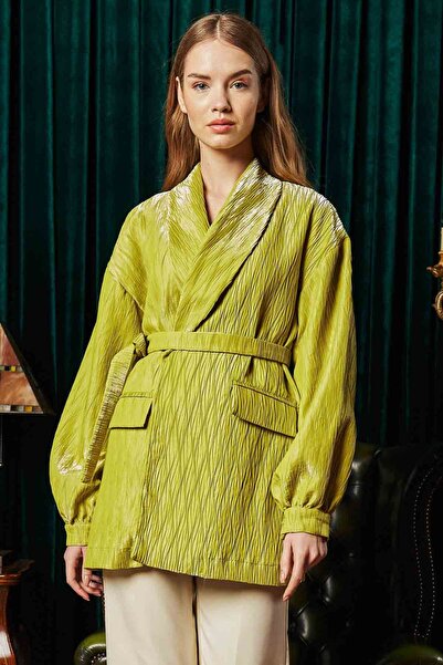 Hooopstore PREMIUM PILISE TEXTURED JACKET - OIL GREEN