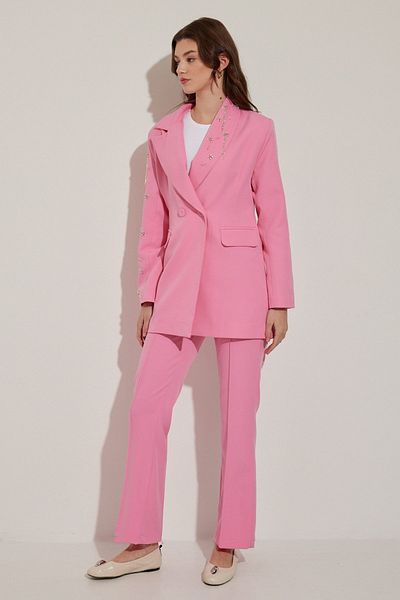 Hooopstore PANT WITH SEWING DETAIL - PINK