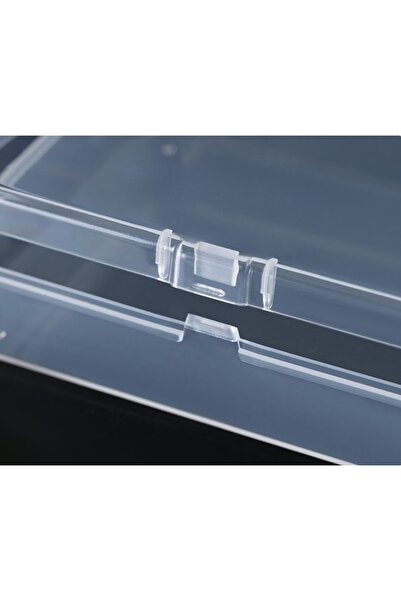 SPELT 12,5cm Mini Şeffaf Eşya Takı Elektronik Saklama Kutusu Organizer Düzenleyici Klipsli Kapaklı Kutu