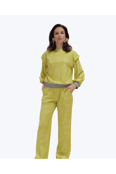 SERPİL Bisiklet Yaka Balon Kol Cepli Günlük Takım 39762