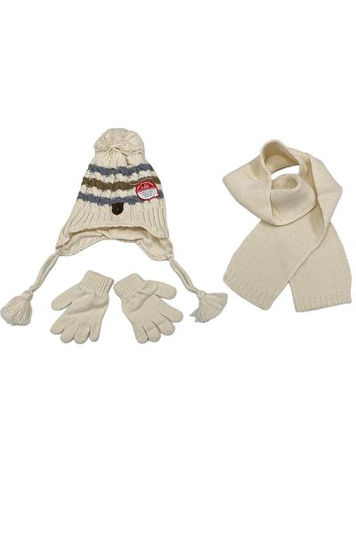 Kitti Gloves Scarf Beanie Set Cream