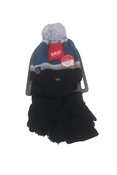 Kitti Gloves Scarf Beanie Set Dark Navy Blue Age 1-4