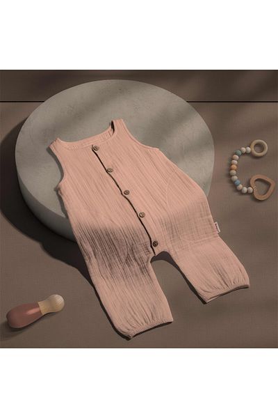 Tiffany Jumpsuit Tank Top Double Layer Muslin Powder