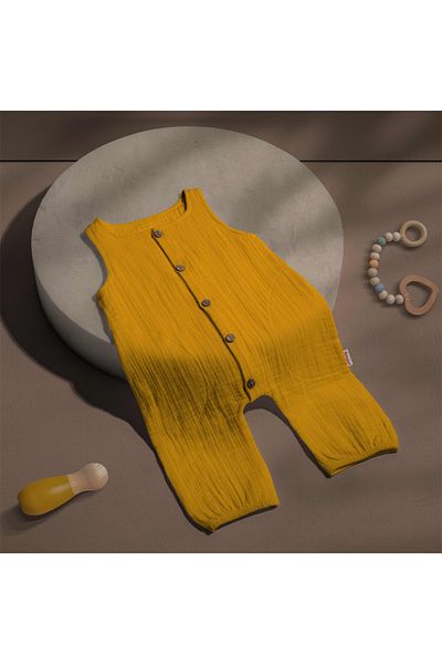 Tiffany Jumpsuit Tank Top Double Layer Muslin Saffron