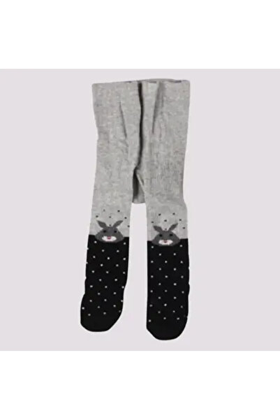 Bibaby Çorap Külotlu Desenli Siyah - Tavşan