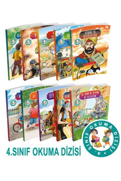 Mavi Çatı Yayınları مجموعة القراءة للصف الرابع 10 كتب - حسن ييجيت.