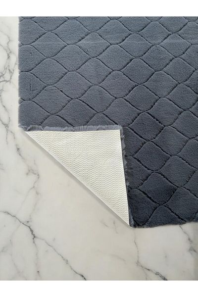Prizma Comfort Diamond No:2 - Washable Single Bath Rug and Mat |   Smoked - 75X110 cm