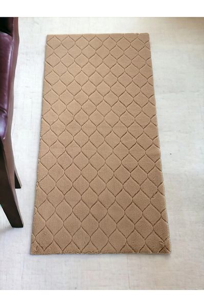 Prizma Comfort Diamond No:2 - Non-Slip and Washable Single Bathroom Rug and Mat |   Coffee - (75X110) cm