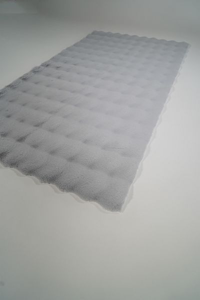Prizma Silk Gray Bubble Non-Slip Washable Single Bath Rug and Mat - 75X110Cm