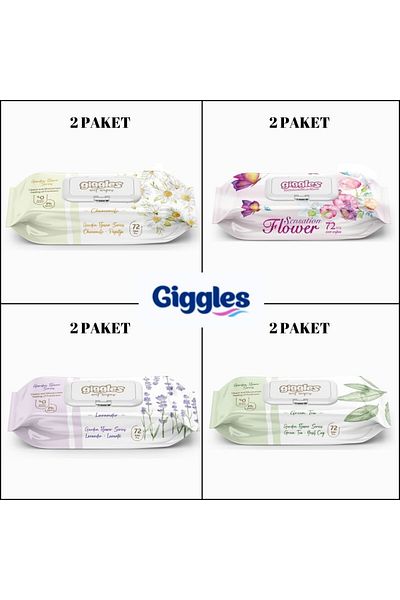 giggles Wet Wipes - Wet Towel 72X8 (Total 576 Sheets)