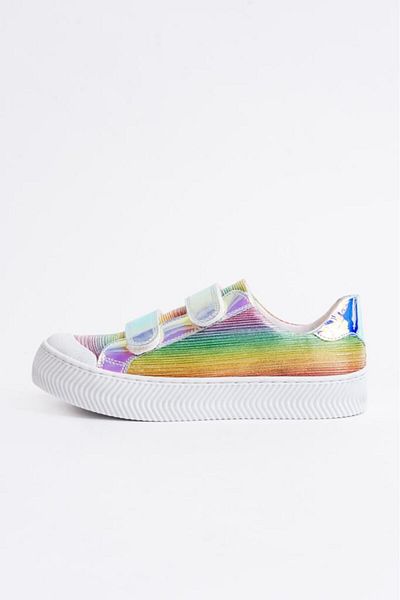 Herayakkabi Girl's Rainbow Colorful Velcro Lightweight Sneakers