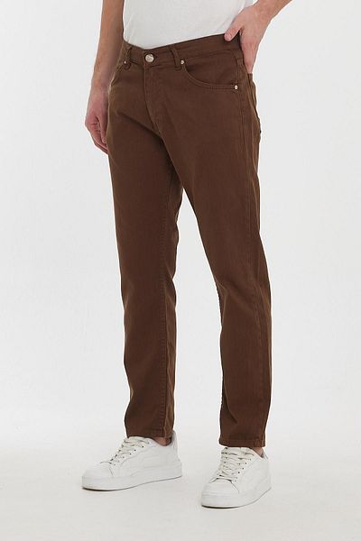 DAMGA JEANS Ανδρικά - Σχολική & Καθημερινή Χρήση Ελαστικό Καφέ Καμβά Κλασικό Παντελόνι