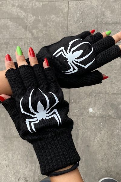 Köstebek Γάντια Unisex Black Spider Cut Finger