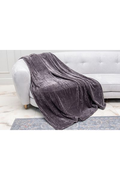 MEYHOME Wellsoft 150X200 Anthracite Corded Tv Blanket - Sofa Shawl