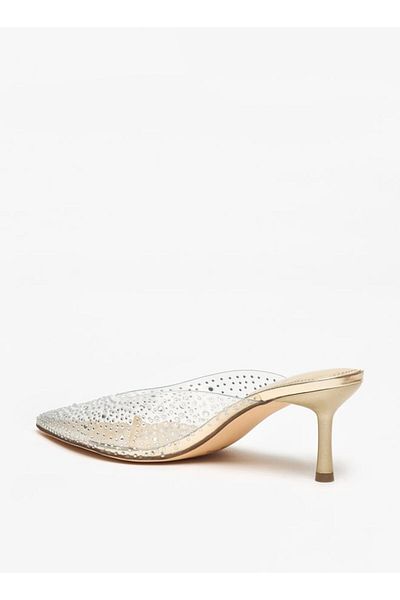 Flora Bella by Shoexpress Flora Bella Embellished Slip-On Mules with Stiletto Heels