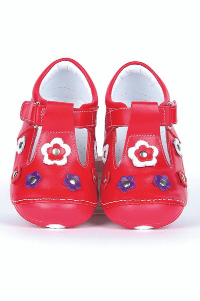 Joy Colours Girl's Pink Genuine Leather Orthopedic First Step Baby Shoes B106