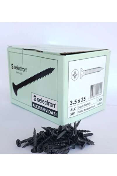 Selectron 3,5x25 Alçıpan Vidası 1000 Adet Sivri Uçlu 2,5cm