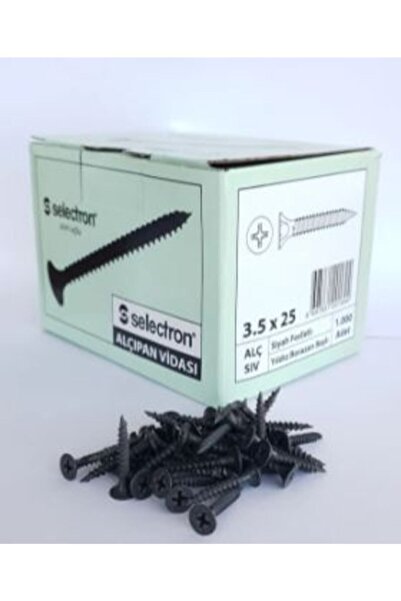 Selectron 3,5x25 Alçıpan Vidası 1000 Adet Sivri Uçlu 2,5cm
