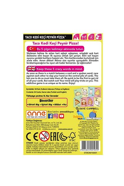 Blue Orange Taco Cat Cheese Pizza Box - Goat Game