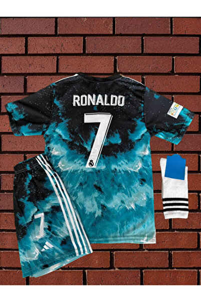 Alaturka Mix Özel Konsept Cristiano Ronaldo Cr7 Yeni Sezon Çocuk Dalgalı Forması (FORMA ŞORT ÇORAP)