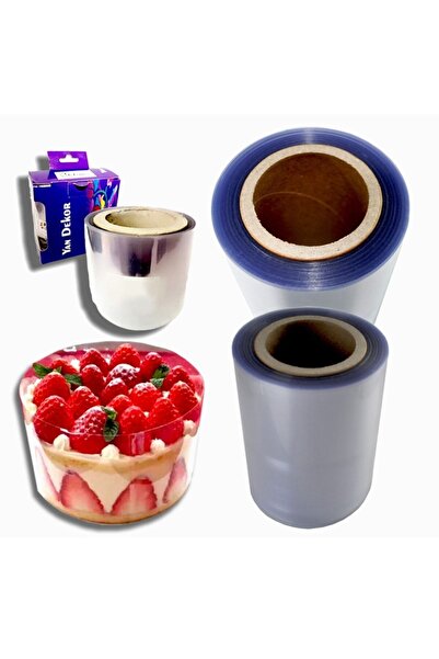 Genel Markalar Şeffaf Desensiz Pasta Yan Dekor Film Jelatin-krema Tutucu Transfer Jelatin 11 Cm - 25 Mt