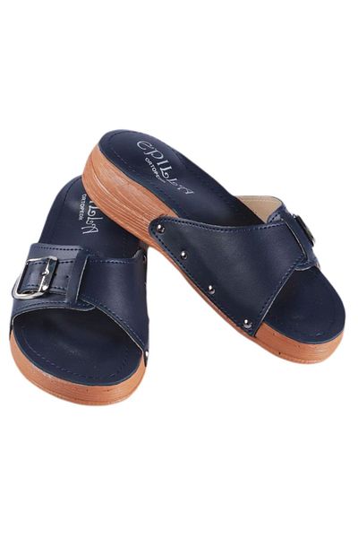 Epilla Women's Navy Blue Full Orthopedic Daily Epin Heel Spur Slippers