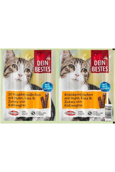 DM Dein Bestes Alman Kalitesi- Stick Kedi Ödülü- Tavuk, Ördek ve Kedi otlu- 20 adet- 100 gr