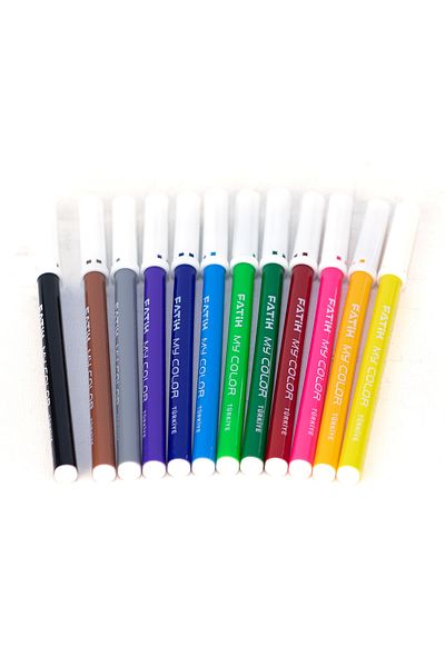 Oppland Child Friendly Stationery Felt Pen - Washable Water Based, 12 Different Colors