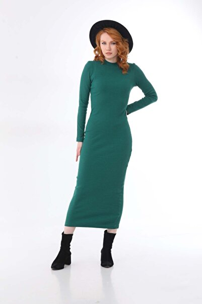 kallima Зелена максі-сукня з рибальським коміром, бавовняна, з підкладкою, до...