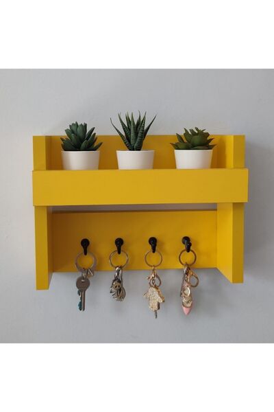 Eblo Home 31 Cm Sarı Çok Amaçlı Antre Askılık Anahtarlık