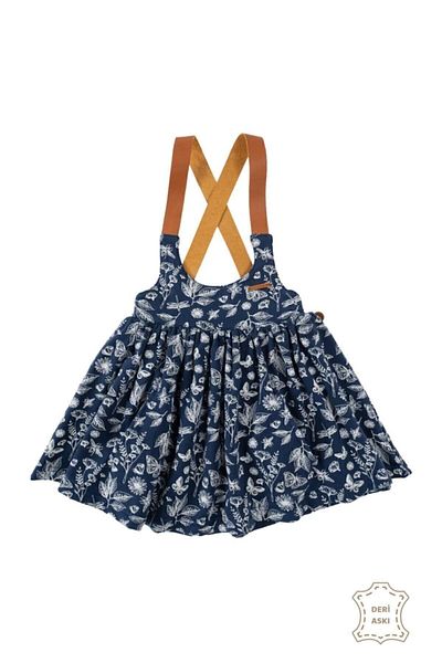 Little Gusto Gilet Dress Kids Navy Blue Orenda Organic Cotton