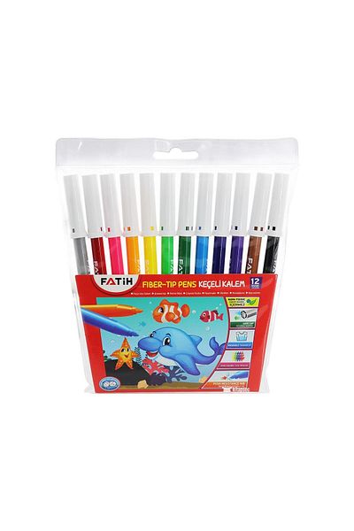 Oppland Child Friendly Stationery Felt Pen - Washable Water Based, 12 Different Colors