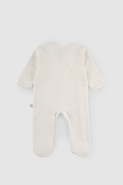 Little Gusto Newborn Booties Jumpsuit Ecru Organic Cotton