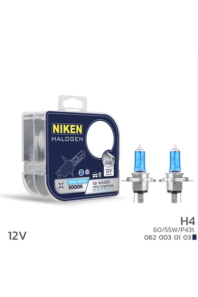 Niken 12V H4 60/55W BEYAZ IŞIK AMPUL 5000K (2 ADET)