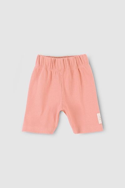 Little Gusto Short Ribbed Tights Pink Organic Cotton