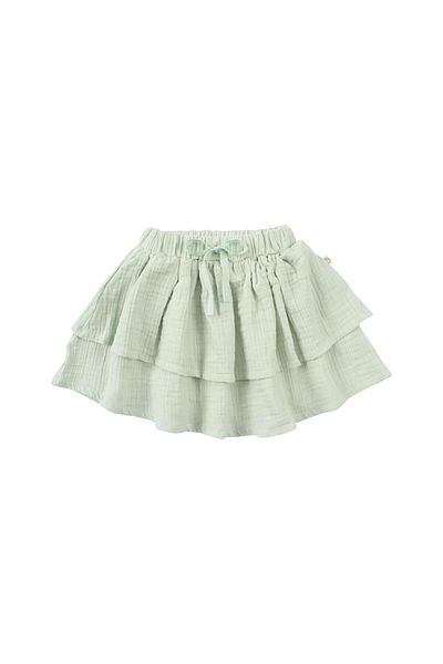 Little Gusto Muslin Layered Children's Skirt Green Organic Cotton