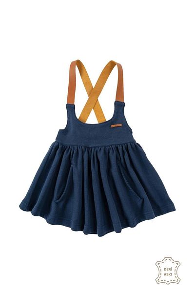 Little Gusto Gilet Dress Kids Navy Blue Organic Cotton