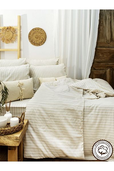 CAQQA Authentic Natural Double Duvet Cover Set| Beige