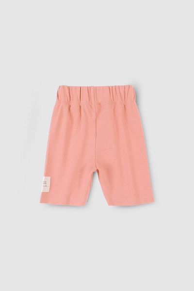 Little Gusto Short Ribbed Tights Pink Organic Cotton