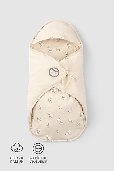 Little Gusto Organic Cotton Hospital Exit Swaddle Large Cotton Patterned