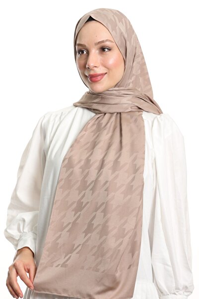 m moon scarf High Quality Mink Houndstooth Patterned Shawl - Imported Fabric and Italian Sewing