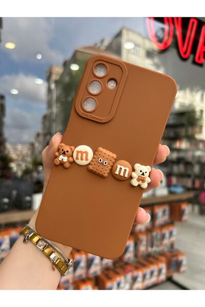 OVADA Samsung Galaxy A15 Uyumlu Kamera Korumalı 3D Ayıcıklı Silikon Kılıf