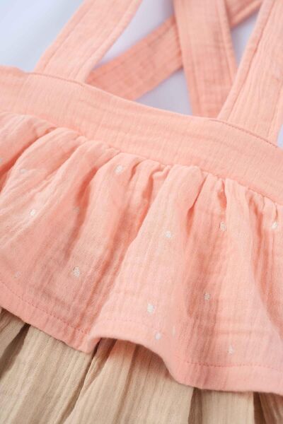 Little Gusto Layered Children's Gilet Dress Pink Organic Cotton