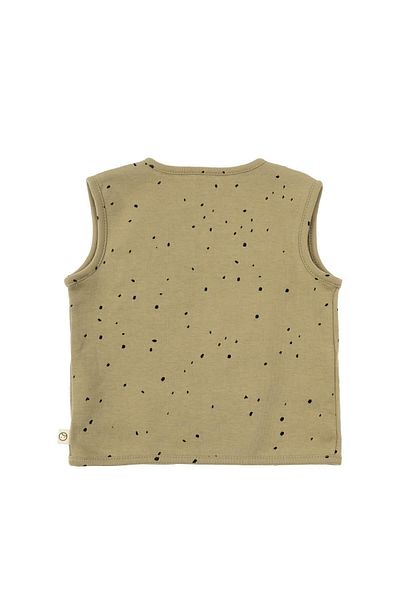 Little Gusto Double Sided Vest Newborn Cosmos Khaki Organic Cotton