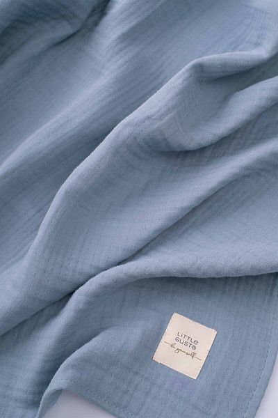 Little Gusto Organic Cotton Four Layer Muslin Cloth Cover 100x100 cm Blue