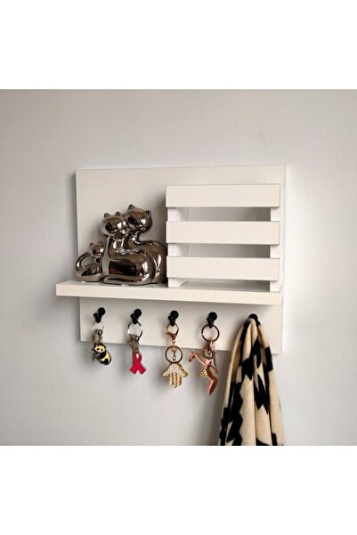 Eblo Home 35 Cm Beyaz Antre Askılık Anahtarlık