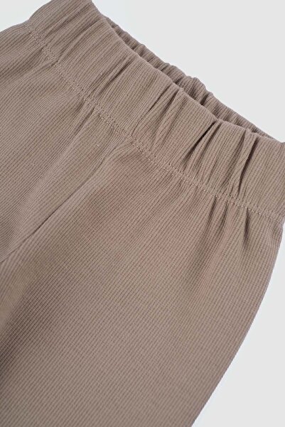 Little Gusto Children's Ribbed Tights Brown
