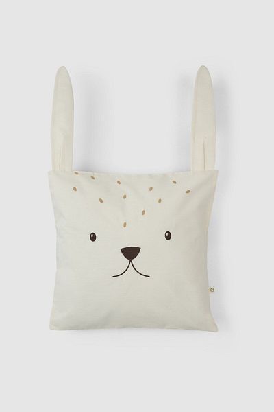 Little Gusto Organic Cotton Square Ornamental Pillow Rabbit 40x40