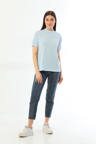 kallima Blue 2-Pack Stand Collar Comfortable Fit 100% Cotton T-shirt